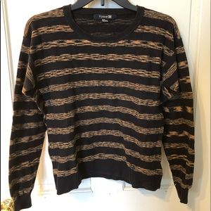 Forever 21 black and gold striped shirt